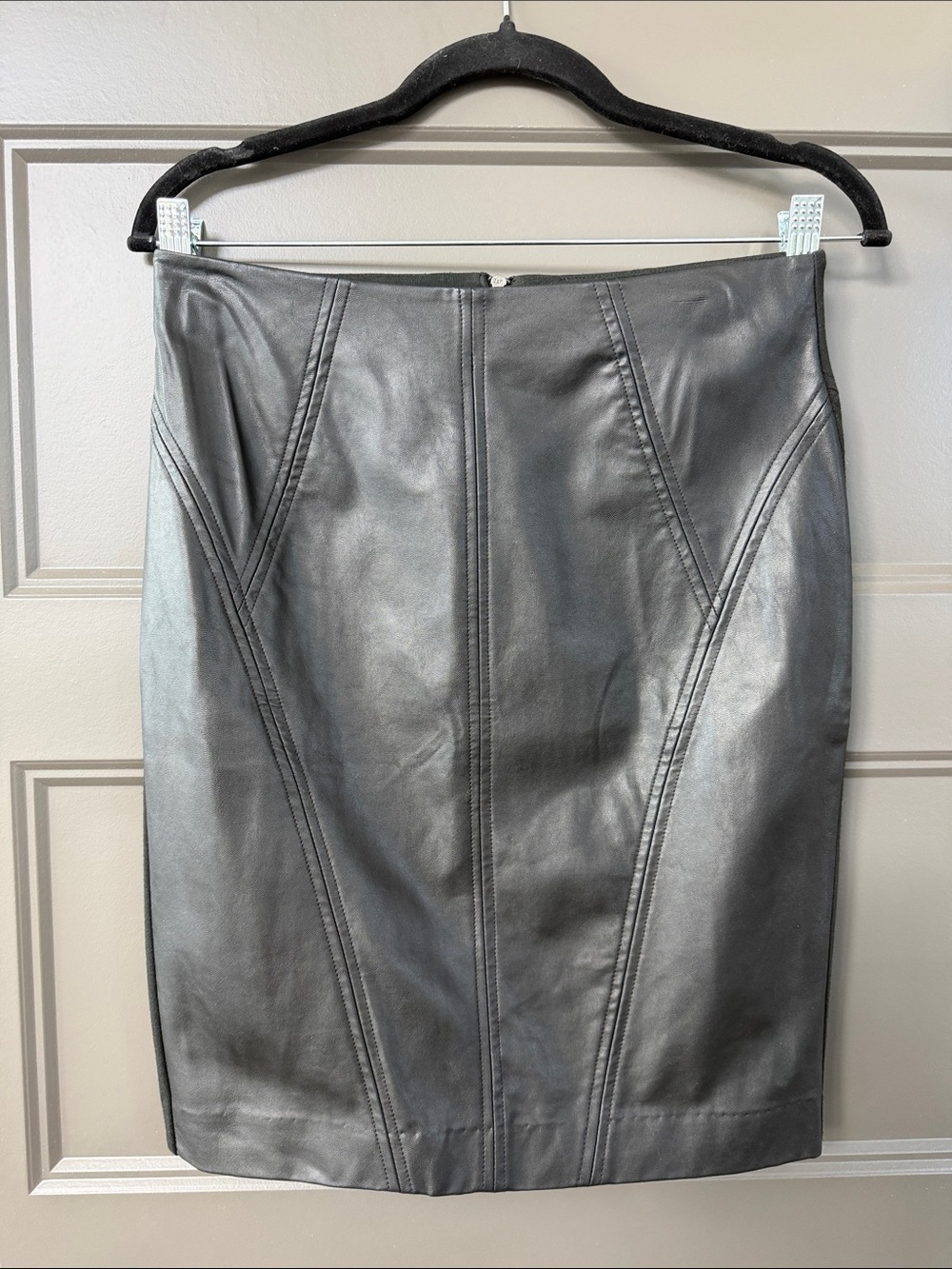 Banana Republic Black Vegan Leather Panel Pencil Skirt